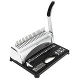 Amazon Basics Comb Binding Machine, 350 Sheets Capacity, Punches 12 Sheets, for Paper Sizes A5(15 holes)/Letter(19 holes)/A4(21 holes) with Adjustable Margin, Grey