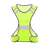TCCFCCT Reflective Running Vest for Men Women, High Visibility Safety Vest with Large Pocket, Lightweight Reflective Running Gear for Motorcycling, Cycling, Jogging, Adjustable Waist, Yellow