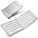 Inateck Foldable Compact Keyboard, Portable Bluetooth Keyboard with 3-Device Connectivity, Compatible with iPadOS/iOS/Android/Windows