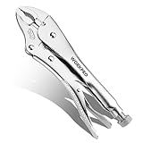 WORKPRO 10-inch Curved Jaw Locking Pliers, Chromium-Vanadium Steel Vice Grips With Wire Cutter, Adjustable Vise Grips for Clamping Twisting Welding