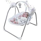Portable Baby Swing for Infants, Compact & Foldable Infant Swing with 5-Speed Swing,Music, Timer, Cushioned Seat, Battery Operated, 0-9 Months 6-20 lbs,SG2403