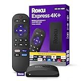 Roku Express 4K+ | Roku Streaming Device 4K/HDR with Voice Remote, Free & Live TV
