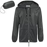 COOFANDY Mens Foldable Raincoat Waterproof Breathable Golf Rain Jackets for Men