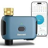 WiFi Water Timer with Brass Inlet, 1 Zone Smart Sprinkler Timer for Garden Hose Faucet, Hose Timers with Up to 20 Watering Plans, APP & Voice Control, Compatible with Alexa (2.4GHz Only)