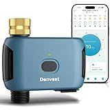 WiFi Water Timer with Brass Inlet, 1 Zone Smart Sprinkler Timer for Garden Hose Faucet, Hose Timers with WiFi Hub, Up to 20 Watering Plans, APP & Voice Control, Compatible with Alexa