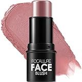 FOCALLURE Cream Blush Makeup,Buildable Blush Stick for Cheeks,Matte and Dewy Finish,Long Wearing,Easy Application,Lightweight Multi Stick,ROSE FLUSH