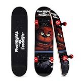 Five Nights at Freddy’s Skateboard with Printed Graphic Grip Tape - Great for Kids and Teens, Cruiser Skateboard with ABEC 5 Bearings, Durable Deck, Smooth Wheels