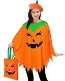 CONGRU Pumpkin Costume for Women Adult,Pumpkin Poncho Halloween Costume Set