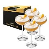 Libbey Signature Kentfield Coupe Cocktail Glasses Set of 4, Classic Tall Stemmed Glass Cup, Champagne Coupe Glasses Gift Set for Weddings, Birthdays