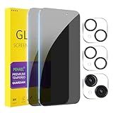 PEHAEL 2+2 Pack for iPhone 15 Privacy Screen Protector with Camera Lens Protector Full Coverage Anti-Spy Tempered Glass Film 9H Hardness Easy Installation Bubble Free [6.1 inch]