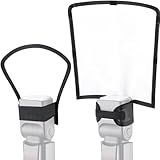 waka Flash Diffuser Reflector Kit - Bend Bounce Flash Diffuser+ Silver/White Reflector for Speedlight, Universal Mount for Canon, Nikon, etc.