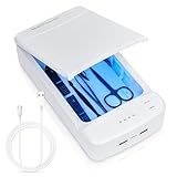 Nail Tool Sterilizer with Blue Light,LXIANGN Portable USB Sterilizating Box for Manicure Salon,Tweezers,Tattoo,Scissors,Jewelry,Phone, Watch,Keys