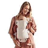 BabyBjörn Baby Carrier Mini, 3D Jersey, Light Beige | Newborn Carrier (7-25 lbs), Ergonomic, Easy-to-Use