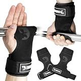 DMoose Fitness Weight Lifting Grips - Anti Slip Neoprene Padded Gym Straps for Powerlifting, Cross Training & Pullups - Wrist Support Grips for Deadlifts & Weight Lifting (Black)