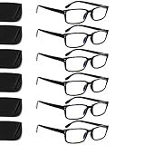 Kerecsen 6-Pack Reading Glasses Blue Light Blocking,Spring Hinge Readers for Men Women,Computer Eyeglasses (6 Black, 1.75, multiplier_x)