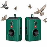 2 Pack Ultrasonic Bird Repellent Outdoor, Solar Bird Deterrent for Geese