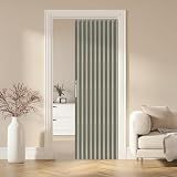 AJAZZ Blackout Accordion Door Magnetic Door Curtain Folding Closet Doors Curtain Invisible Applicable Bedroom Room Living Room Doorway（Grey 42" W x 78" L 1 Panel
