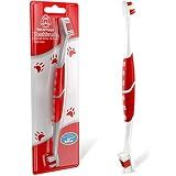 Pet Toothbrush for Dogs, Cats with Soft Bristles - Easy Teeth Cleaning & Dental Care, Non Slip Dual Head Dog Toothbrush for Medium & Large Pets, Toothpaste Not Included, Pack of 1 Red
