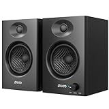 OHAYO 60W Computer Speakers for Music and Gaming, Active Bluetooth 5.3, Stereo 2.0 Speakers for Desktop PC or Laptop, 3.5mm Aux RCA USB Input, 1 Pair, Black