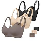 Vinfact 3 Pack Nursing Bras for Breastfeeding Comfort Maternity Bras for Pregnancy Wireless Seamless Breastfeeding Bras
