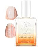 modelones Nail Strengthener, Milky White Nail Polish Nail Repair for Damaged Nails Hardener Quick Dry Nail Growth Polish Natural Nail Concealer Foundation Strengthening Polish Gifts for Women 15ml