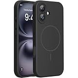 Miracase Compatible with iPhone 16 Case, [Soft Anti-Scratch Microfiber Lining], Compatible with MagSafe, Liquid Silicone Case Shockproof Drop Protection Phone Case for 16,Black