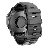 ANCOOL Compatible with Fenix 6X/7X Band 26mm Quickfit Soft Silicone Watch Band Replacement for Fenix 5X/Fenix 8 51mm/Fenix 5X Plus/Fenix 3/Fenix 6X Pro/Descent Descent MK2i Smartwatches (Black)