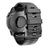 ANCOOL Compatible with Fenix 6X/7X Band 26mm Quickfit Soft Silicone Watch Band Replacement for Fenix 5X/Fenix 8 51mm/Fenix 5X Plus/Fenix 3/Fenix 6X Pro/Descent Descent MK2i Smartwatches (Black)