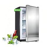 Maine 3.6 Cu. Ft. Small Upright Freezer, Compact Mini Freezer Glossy Silver
