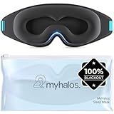 MyHalos® Sleep Mask - Eye Masks for Sleep - 100% Blackout Sleeping Mask for Women, Men & Side Sleepers - 3D Sleeping Eye Mask for Zero Pressure - Award Winning Design, Eyelash Friendly & Breathable