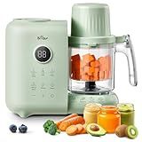 Bear Baby Food Maker with Two Layer Steam Baskets, Multifunction Baby Food Processor Steamer Puree Blender, Baby Food Mill with Bottle Warming Sterili-zing Auto Cleaning Function, BPA-Free
