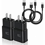 Type C Charger Fast Charging, 2 Pack USB C Android Phone Wall Charger Block & 6ft Charge Cable Cord, for Samsung Galaxy S8 / S9 / S10 Plus Active S10e, S20 / S21 Ultra Plus, Note 8 9 10, Pixel 3 etc
