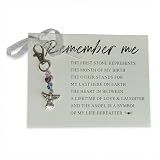 SMEKHOXO The Remember Me Charm Clip Memorial Gift, Poem amp Handmade Birthstone Remembrance Charm BIRTHSTONE KEYCHAIN Ornament (Angle)