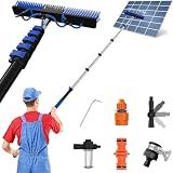 TONYINGO 30 FT Reach Solar Panel Cleaning Brush Kit with 5-24 FT Telescopic Extension Pole, Water Fed Pole with Dual Action Flip-Lock & Screw Fixing Design, Ideal for Snow Removal, Windows, Boats, RVs