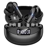 Fhumsh Wireless Earbuds Bluetooth 5.4 Headphones, Noise Cancelling Mic Ear Buds with 50H Playback, LED Digital Display, IPX7 Waterproof Earphones for Office/Running/Workout