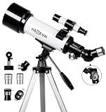 Koolpte Telescope for Kids, 70mm/500mm AZ Refractor for Beginners, White
