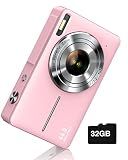Digital Camera, FHD 1080P Digital Point and Shoot Camera with 16X Zoom Anti Shake, 32GB Card, Compact Small Camera for Boys Girls Kids