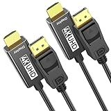 Ureegle 4K Displayport to HDMI Cable 6ft: 2-Pack Uni-Directional DP to HDMI Cord 4K@60HZ 2K@120HZ 1080P HDR - Gold-Plated Male to Male HDTV for Dell Projector Desktop AMD NVIDIA Lenovo HP ThinkPad