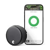 August Home, Matte Black Wi-Fi Connected Smart Keyless Entry Door Lock (4th Generation), Electronic Door Lock Fits Your Existing Deadbolt in Minutes, AUG-SL05-M01-G01