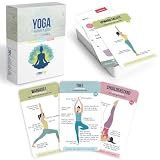 merka Yoga Cards Flashcard Deck - 50 Plastic Cards, One Size - 45 Asanas & Sanskrit Names - Yoga Gifts for Women