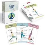 merka Yoga Cards Flashcard Deck - 50 Plastic Cards, One Size - 45 Asanas & Sanskrit Names - Yoga Gifts for Women