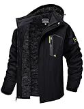 TACVASEN Winter Jacket for Men Fleece Jacket Ski Coat Snowboarding Warm Jacket Winter Parka for Men Hooded Water Resistant Rain Coat Tactical Jacket