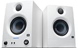 PreSonus Eris 3.5 Studio Monitors (White), Pair — 3.5" Inch Powered Bookshelf Speakers, Stereo, Desktop Computer, Near Field Music Production, Audio Mixing Recording