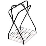 HDYEGY Saddle Rack Portable Folding Horse Saddle Stand for English and Western Saddles,28" L x 19" W x 37.5" H,Black