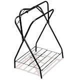 HDYEGY Saddle Rack Portable Folding Horse Saddle Stand for English and Western Saddles,28" L x 19" W x 37.5" H,Black
