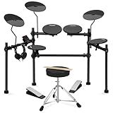 AODSK Electric Drum Set with 4 Quiet Drum Pads,Portable and Solid Drum Set for Beginner with 200 Sounds,2 Switch Pedal,Drum Throne,Drumsticks,Headphones (UAED-403TS)