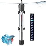 HITOP 50W Adjustable Aquarium Heater, Submersible Fish Tank Heater Thermostat with Suction Cups for 8-16Gal