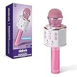 Claire's Bluetooth Karaoke Microphone for Kids, Wireless Mic with Voice Effects, Echo, USB-C Charging, Volume Controls & TF Card Slot, Portable & Durable Toy for Singing, Parties & Gifts, Ages 6+