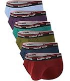 BAMBOO COOL Mens Breathable Soft Underwear Open-fly Classic Briefs, Tag-free, 6 Pack