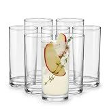 Heavy Base Drinking Glasses Set of 8, Weighted Clear Water Cups
